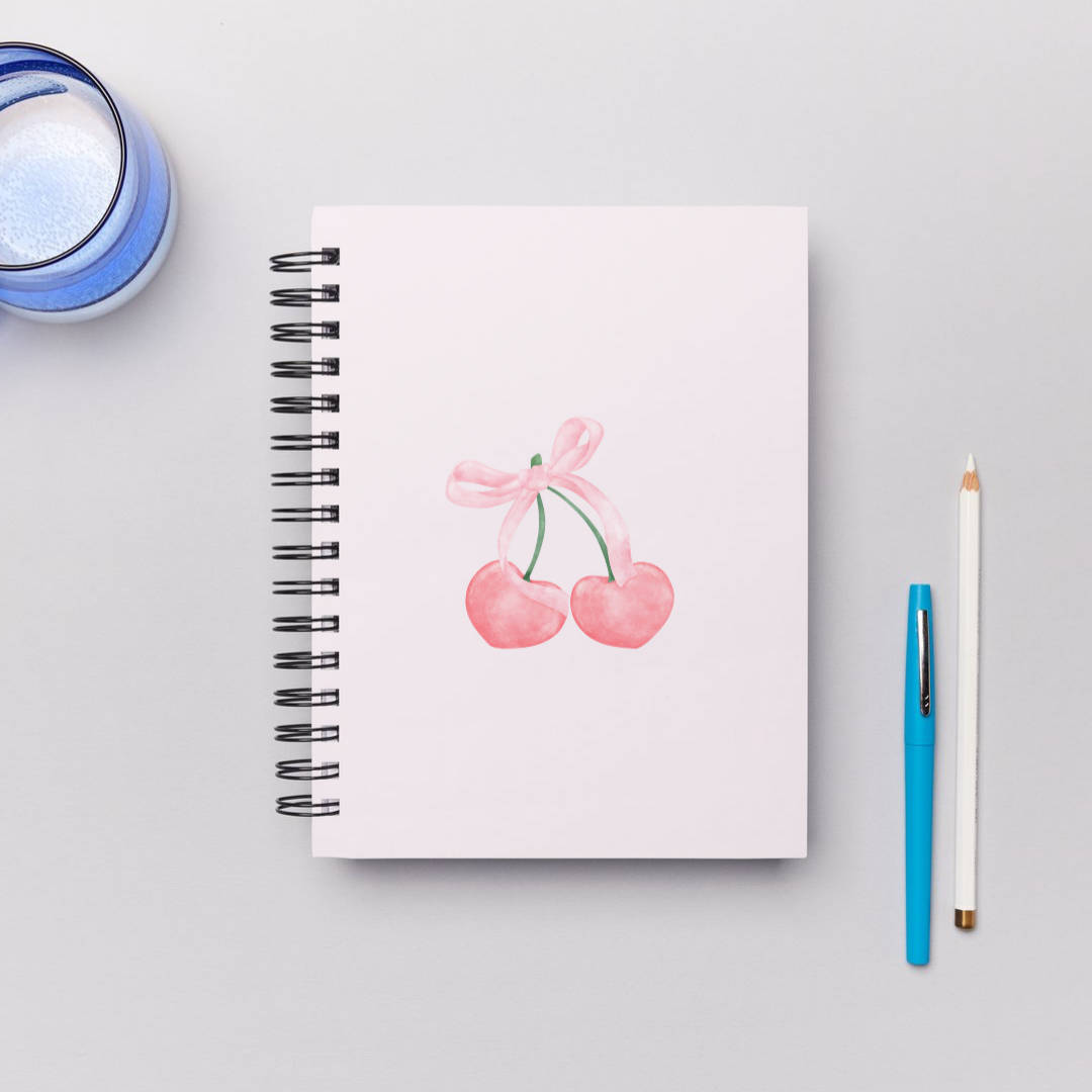 Cherry Hearts Lined Notebook