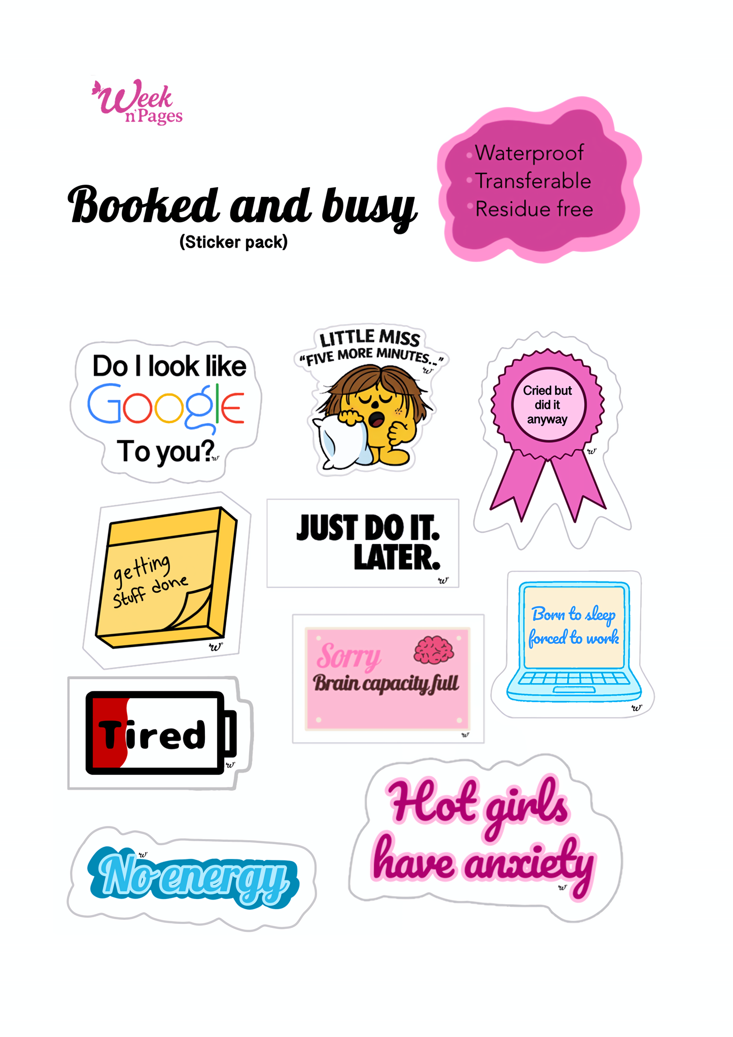 Booked and Busy Sticker Pack