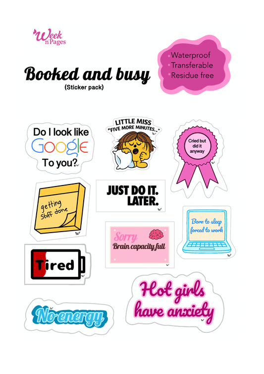 Booked and Busy Sticker Pack